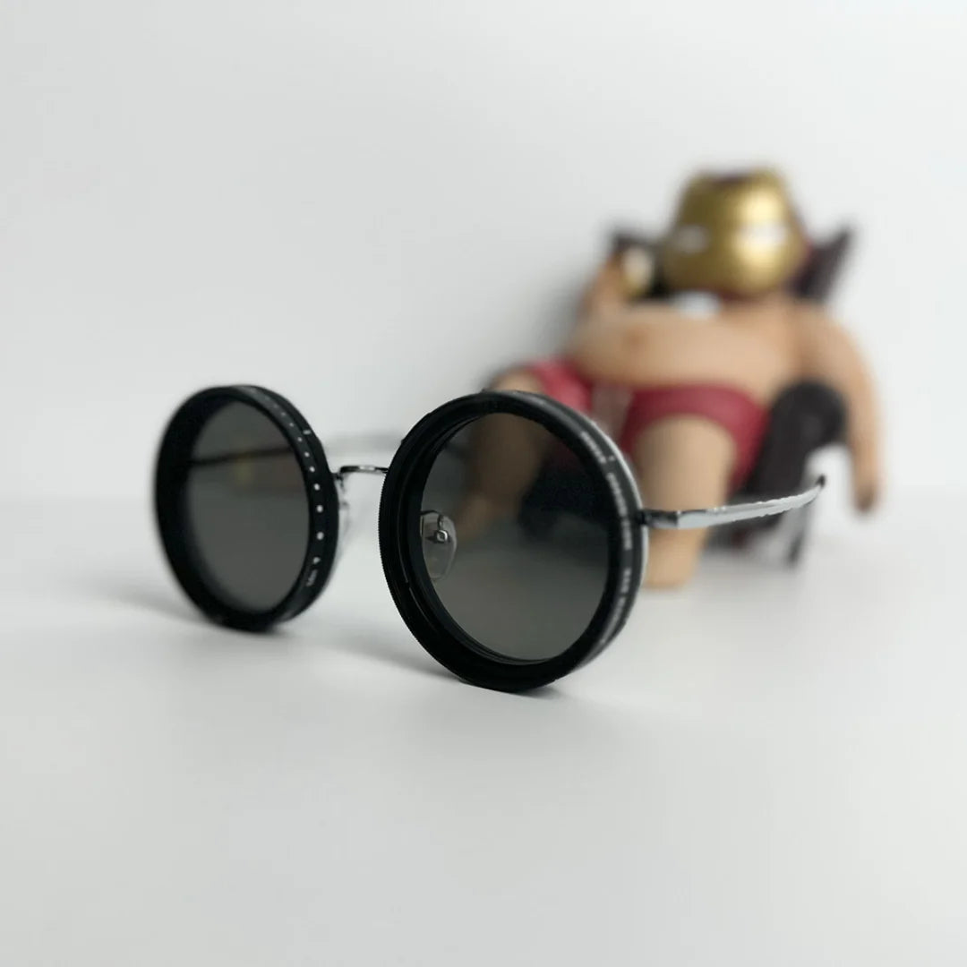 LOMBELL Rounded Polarized SunGlasses With adjustable ND Filter