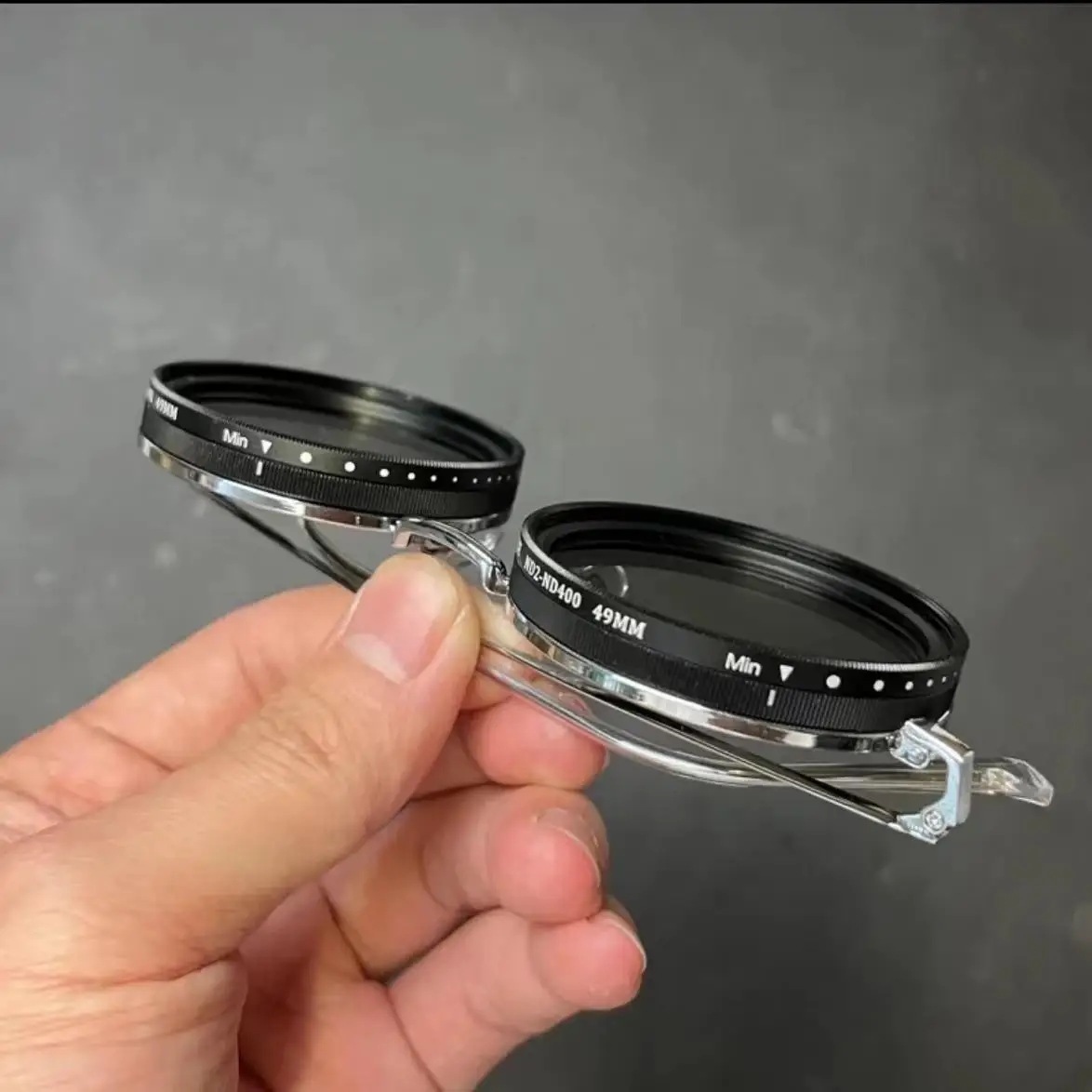 Rounded polarized Glasses With adjustable ND Filter